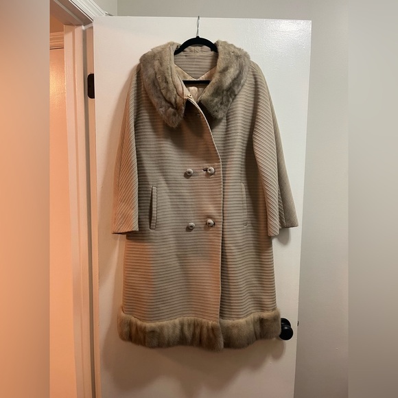 Vintage Wales of London Fur Trimmed Dinner Coat